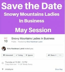 Snowy Mountains Ladies in Business May 2018