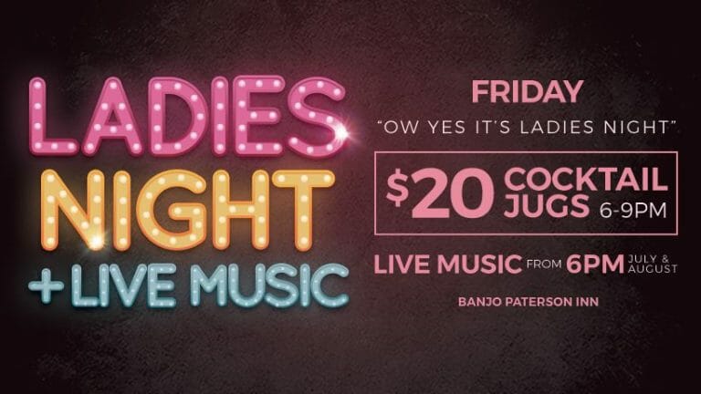 Ladies Night + Live Music from 6pm at The Banjo, Jindabyne