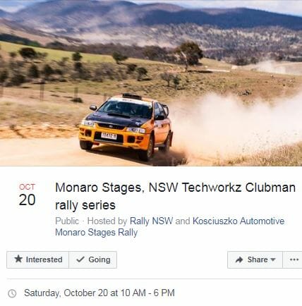 Kosciuszko Automotive Monaro Stages Rally – Starts in Cooma