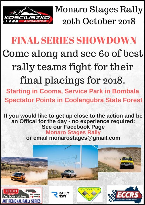 Monaro Stages Rally  October 2018