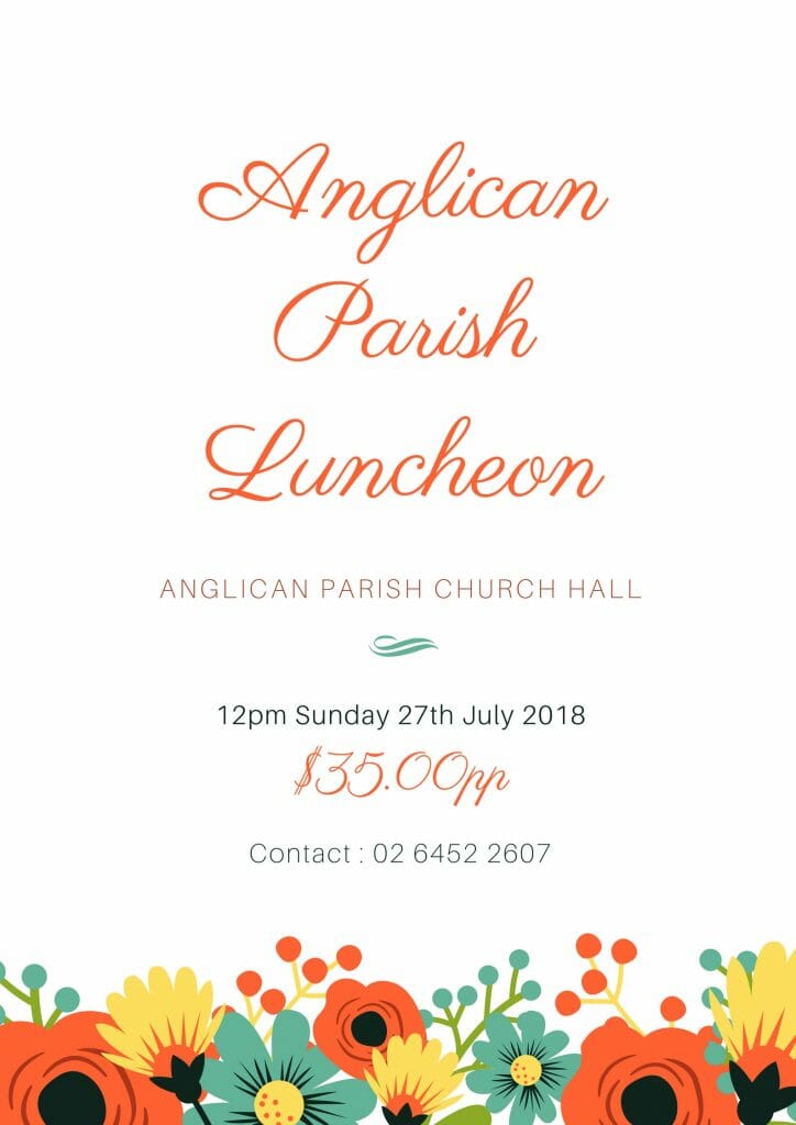 Cooma Visitors Centre - Anglican Parish Luncheon Church Hall July 2018