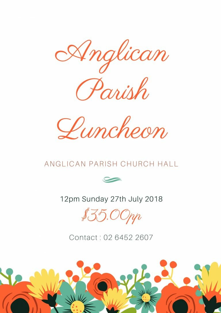 Anglican Parish Luncheon Sunday 27th July 2018