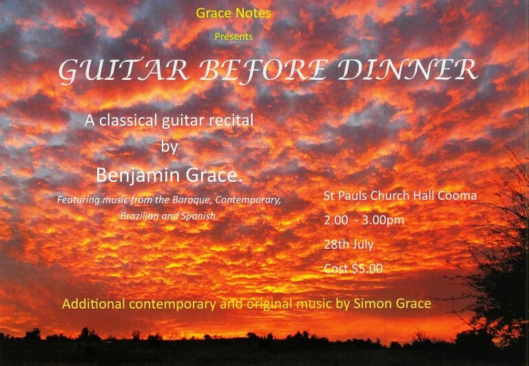 Grace Notes “Guitar Before Dinner” – St Pauls Church Hall, Cooma