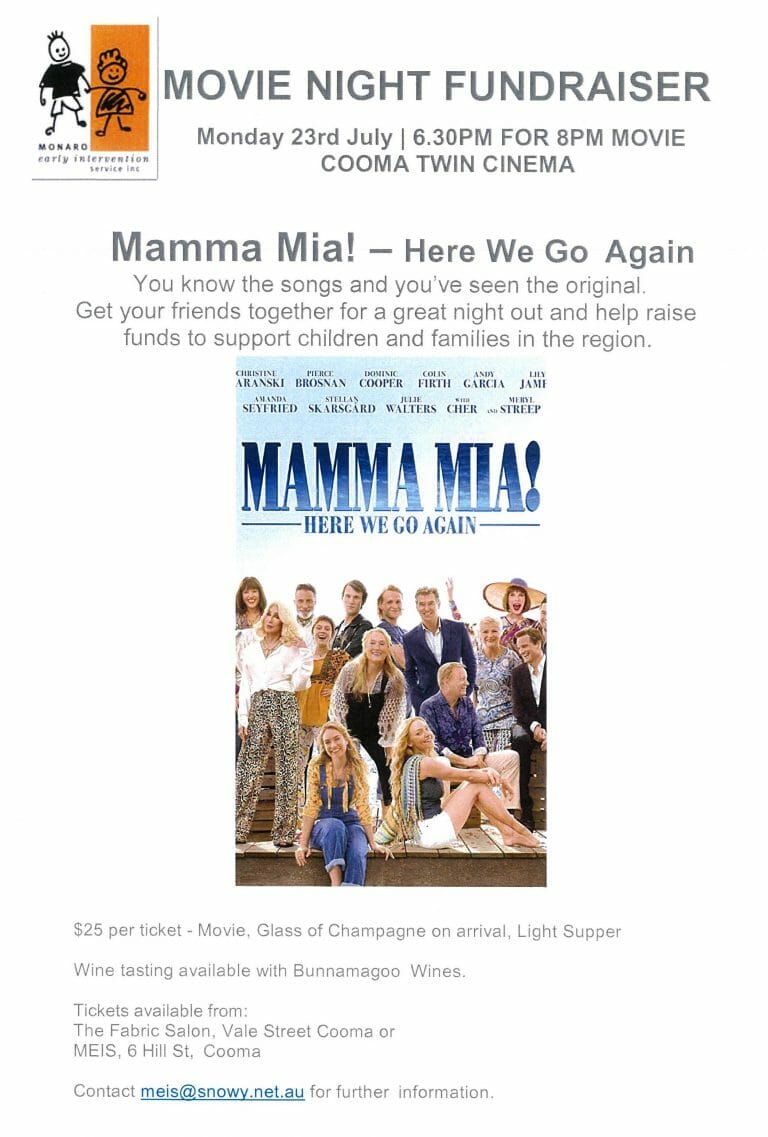 Movie Night Fundraiser – Mamma Mia! Here We Go Again