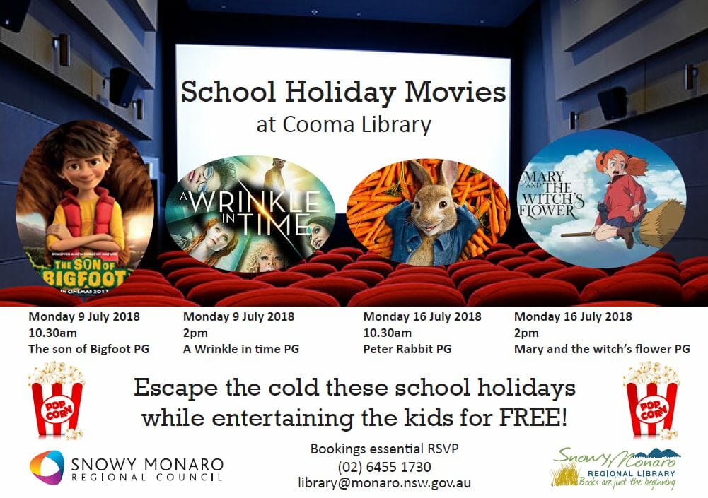 Cooma Library July School Holiday Movies July 2018