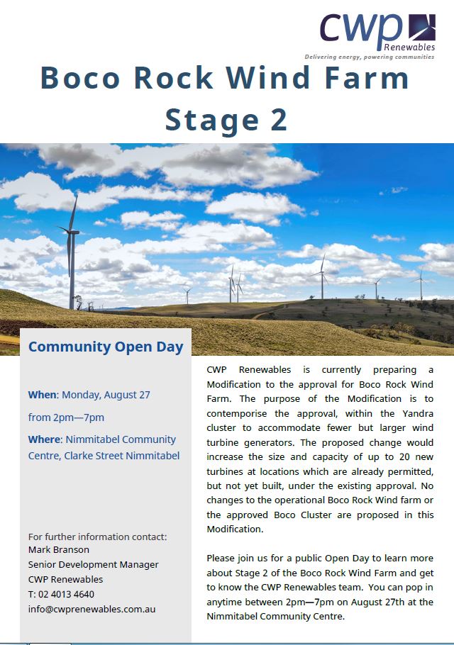 Boco Rock Wind Farm Community Open Day August 2018