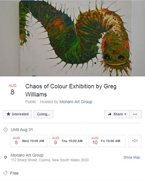 Monaro Art Group Chaos of Colour Exhibition