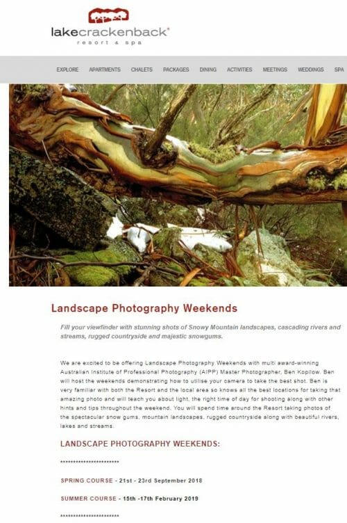 Landscape Photography Weekends Visit Cooma