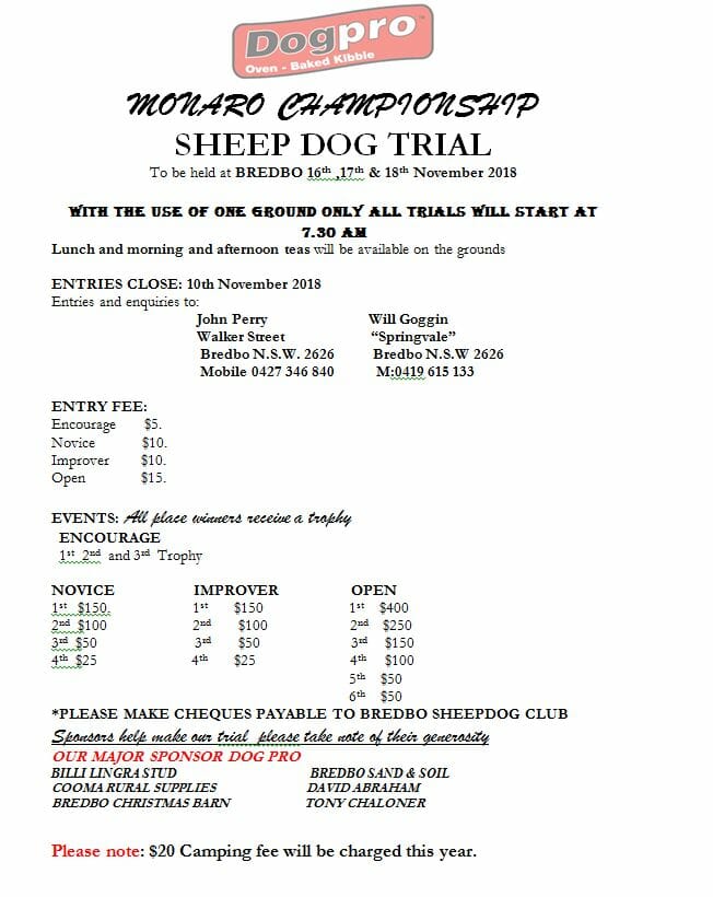 Monaro Championship Sheep Dog Trial – Bredbo NSW