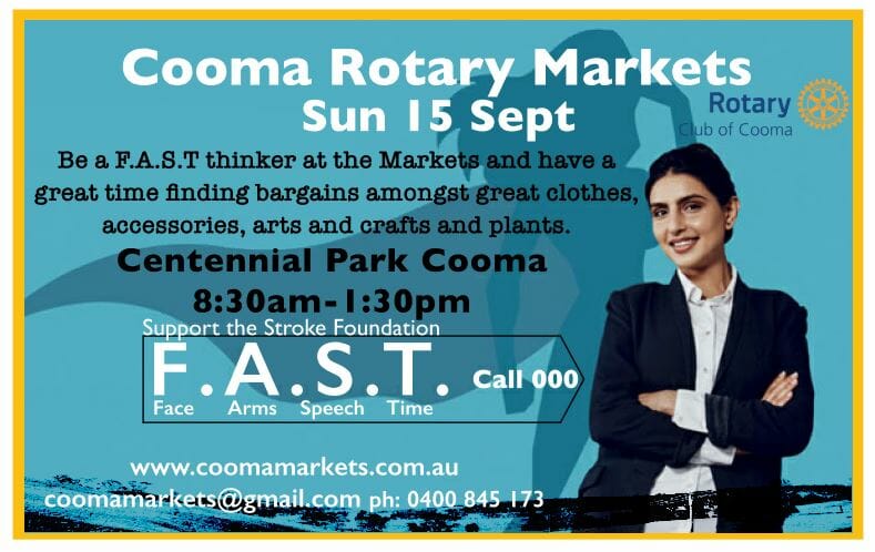 Cooma Rotary Markets supporting the Stroke Foundation