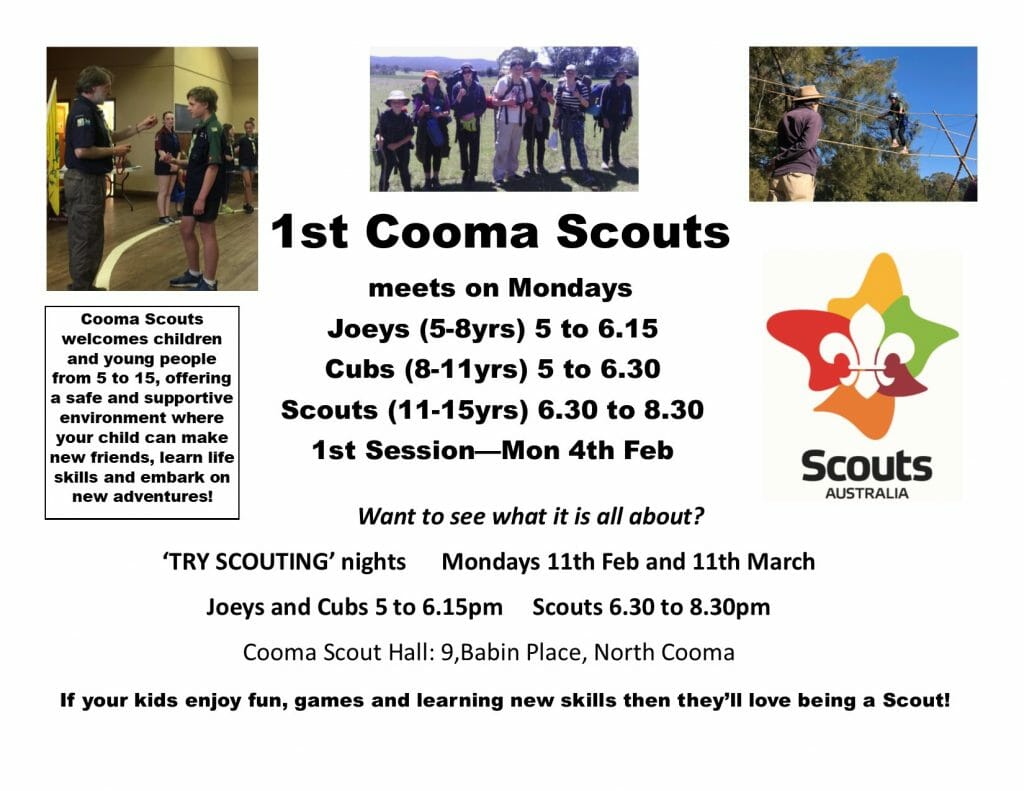 1st Cooma Scouts TRY SCOUTING day