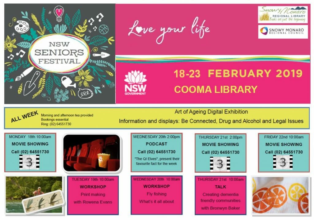Cooma Visitors Centre Seniors Week Cooma Library 2019 Visit Cooma