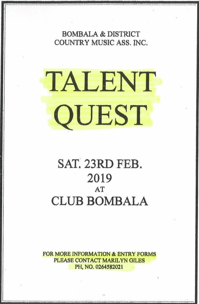 Talent Quest Club Bombala 2019