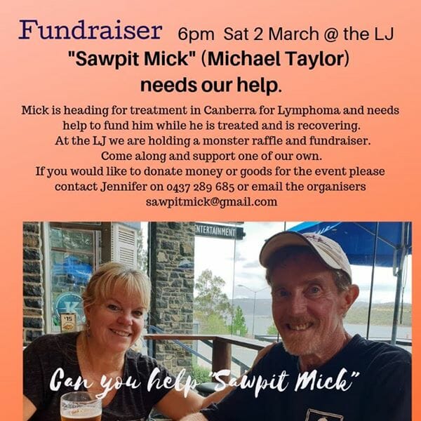 Fundraiser “Sawpit Mick” (Michael Taylor) needs our help