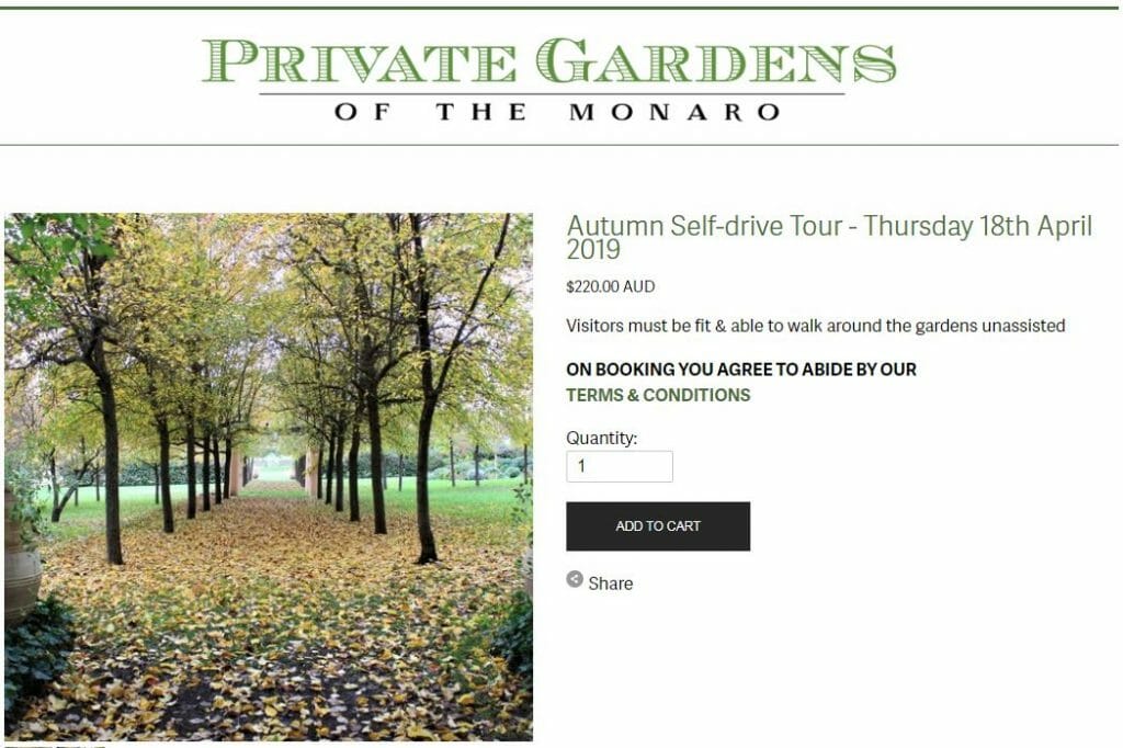 Private Gardens of Monaro April self drive tour