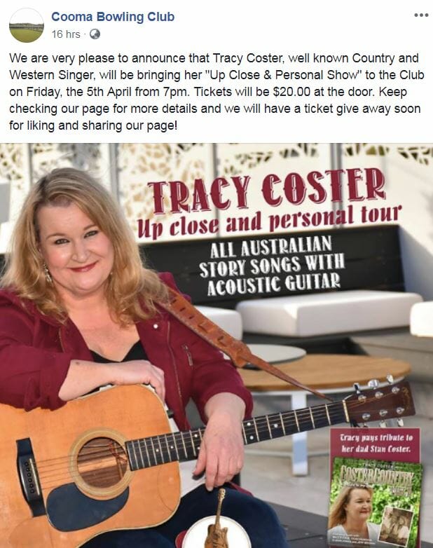Tracy Coster up close and personal tour
