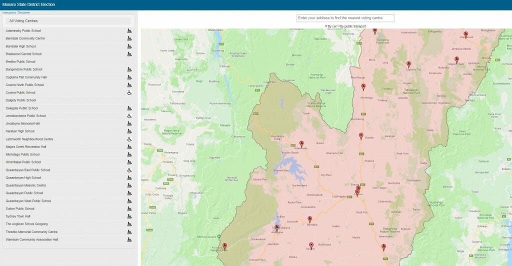 NSW Election Voting locations