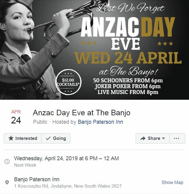 ANZAC Day Eve at the Banjo Visit Cooma