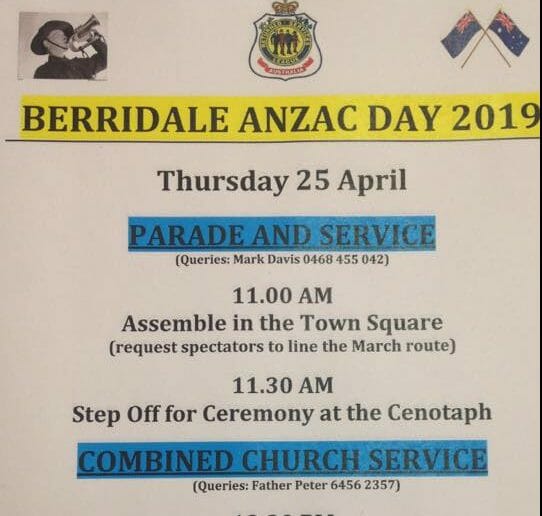 ANZAC Day 2019 Service & activities Berridale NSW