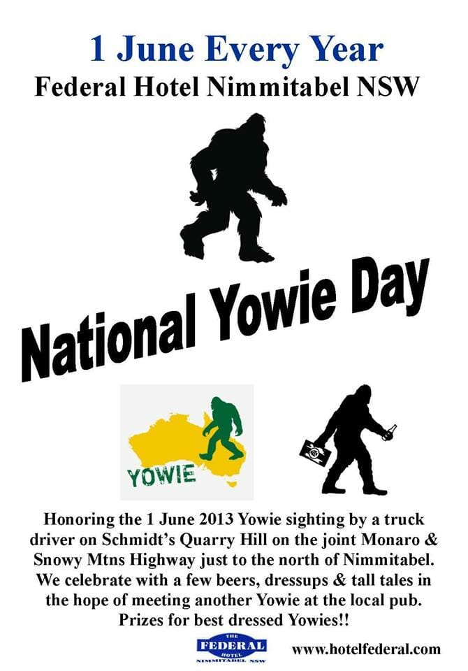 Annual National Yowie Day – Federal Hotel, Nimmitabel