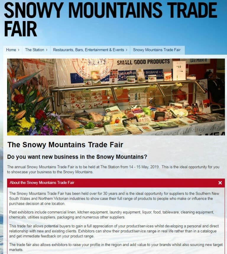 Snowy Mountains Trade Fair – Jindabyne