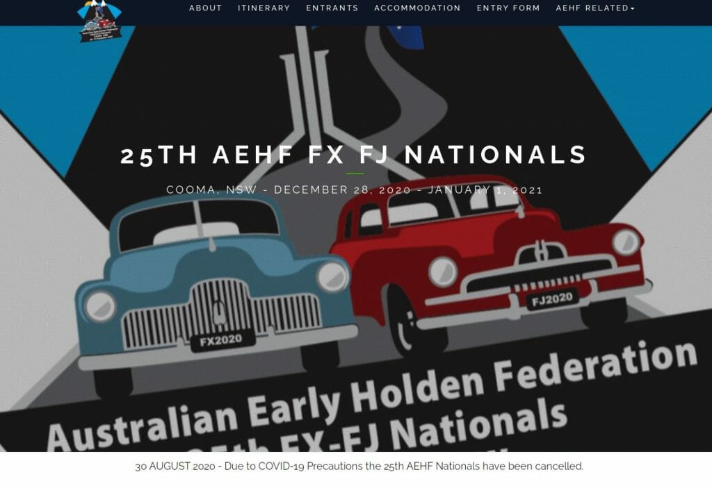 FX FJ Holden Nationals Cooma Cancelled