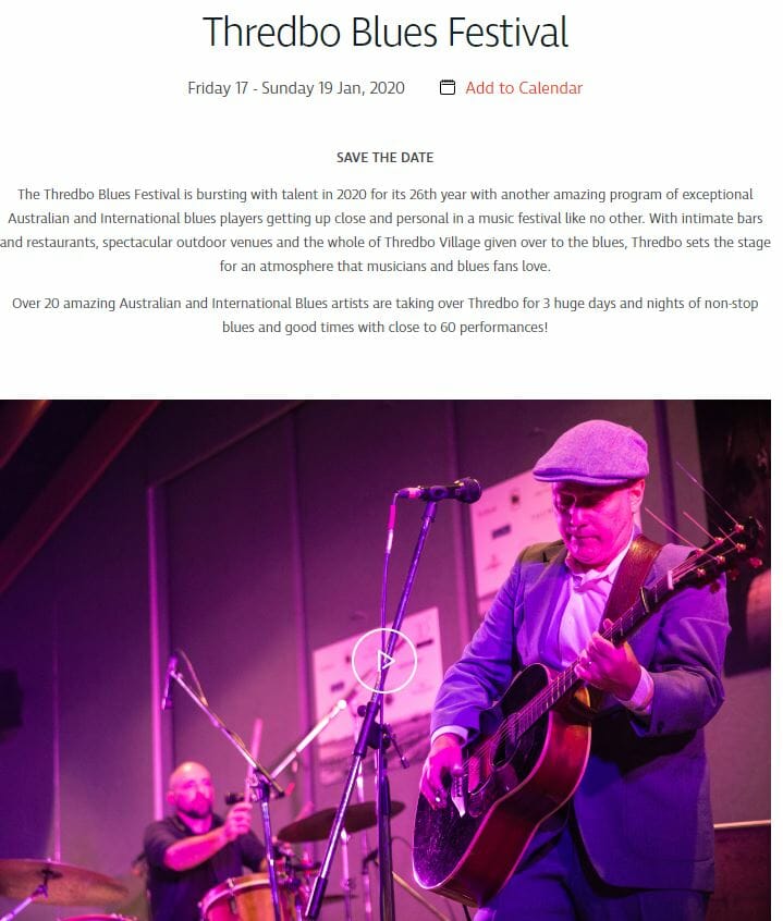 Cooma Visitors Centre 2019 Thredbo Blues Festival Visit Cooma