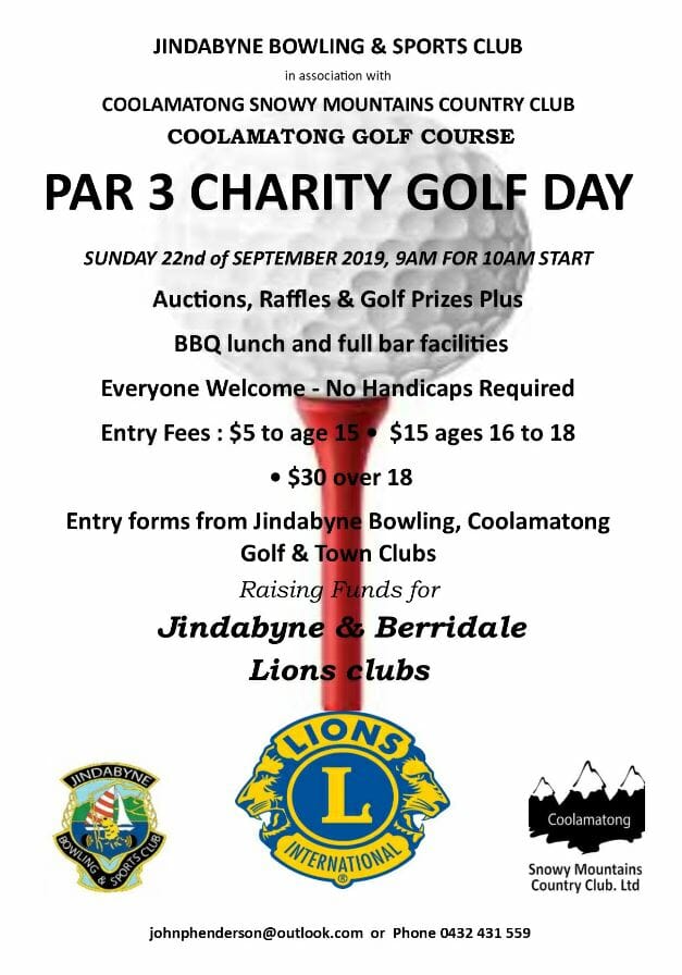 Par 3 Charity Golf Day – Coolamatong Snowy Mountains Golf Course