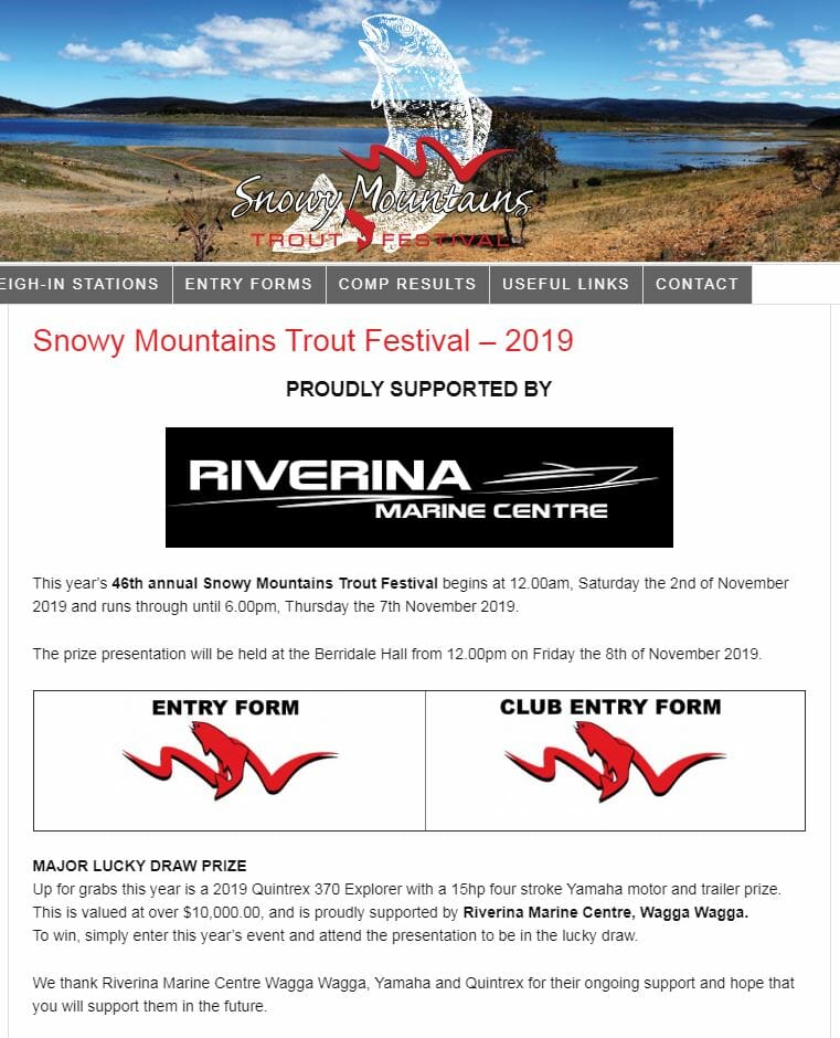 Snowy Mountains Trout Festival 2019