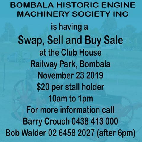 Bombala Historic Engine Machinery Society SWAP, SELL & BUY SALE