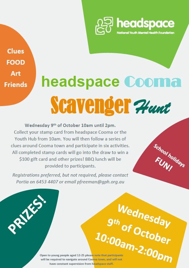 Headspace Cooma – Scavenger Hunt & Art Competition