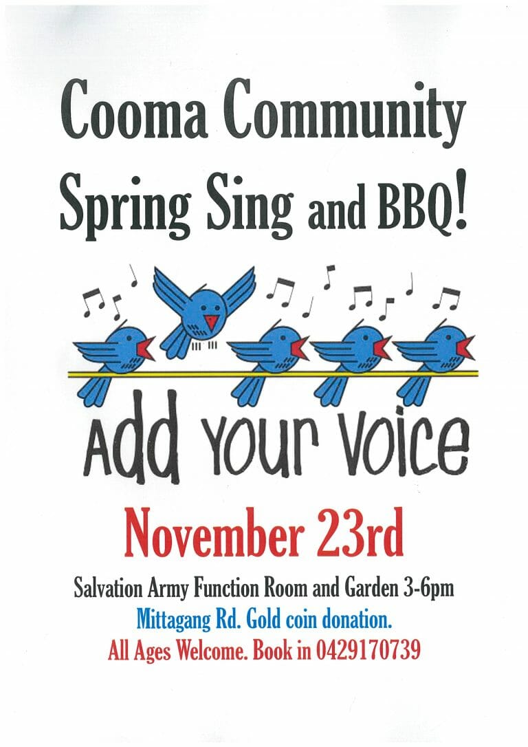 Cooma Community Spring Sing & BBQ