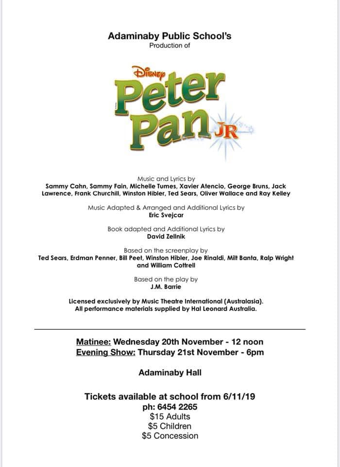 Adaminaby Public School presents: Peter Pan Jnr