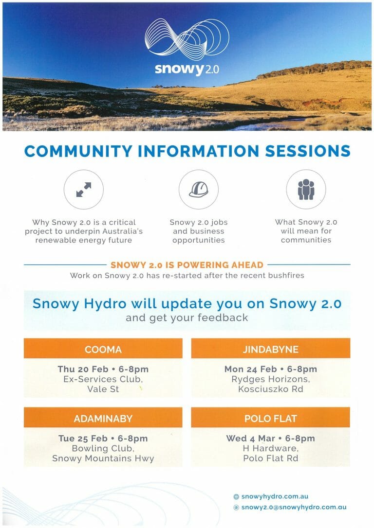 Snowy 2.0 Community Information Sessions