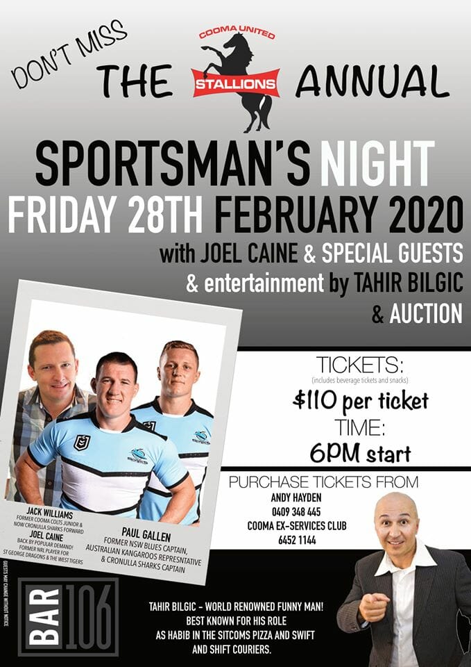 The Annual Cooma Stallions Sportsman’s Night