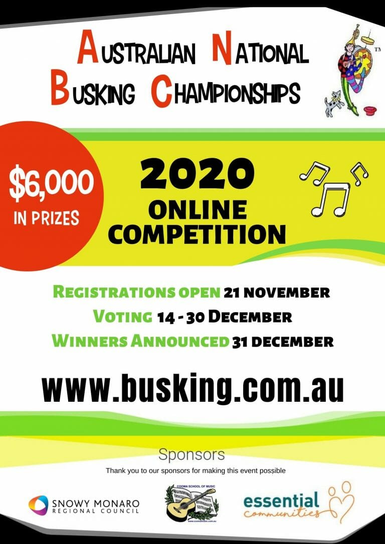 Australian National Busking Championships – 2020 Online event