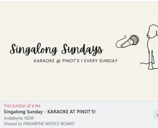Pinots singalong Sunday